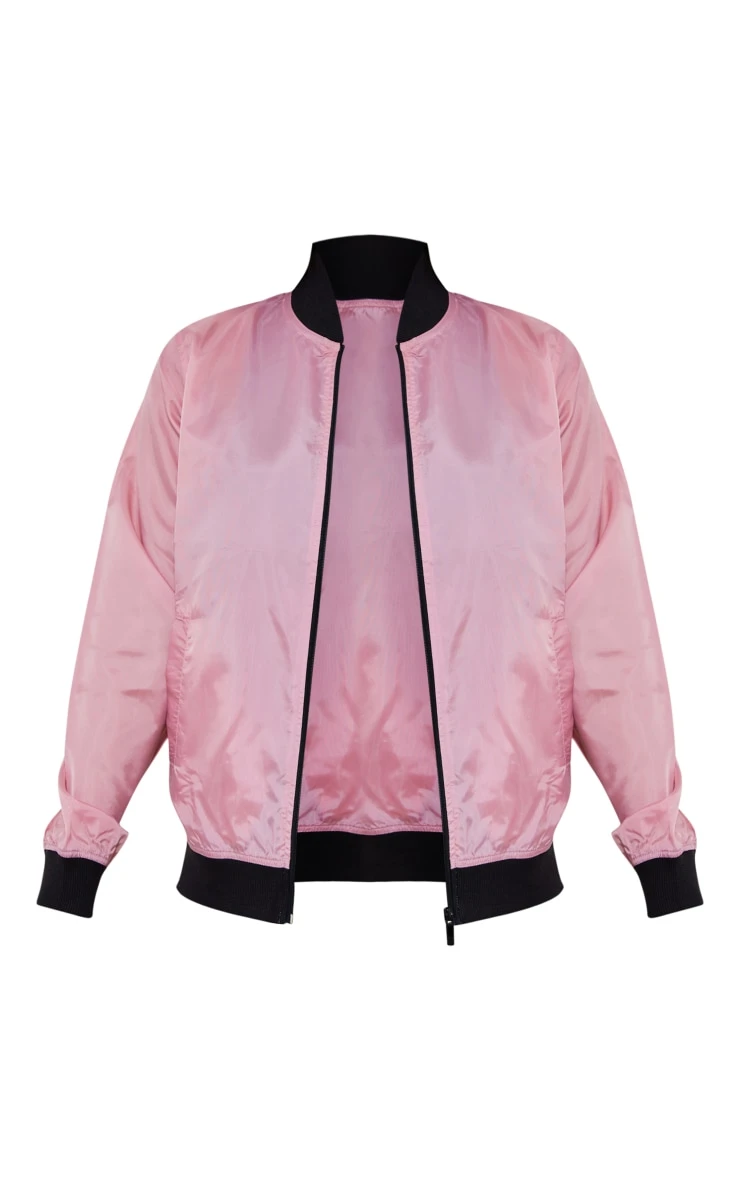 Dusty Pink Basic Lightweight Bomber Jacket 5 Dusty Pink Basic Lightweight Bomber Jacket - Image 5