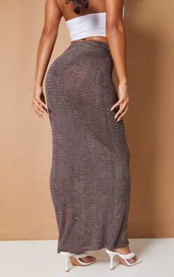 Dark Brown Textured Sheer Midaxi Skirt 7 Dark Brown Textured Sheer Midaxi Skirt -Modern Wear Boutique c00341a5dfe0cdda4f3940ab28ef099eb2edadbe cmw6329 3