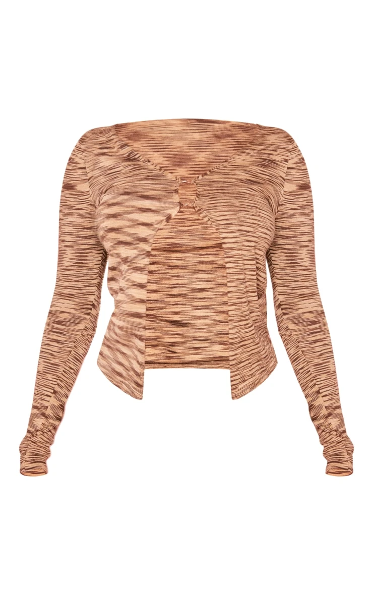 Mocha Space Dye Hook And Eye Knit Cardi 5 Mocha Space Dye Hook And Eye Knit Cardi - Image 5