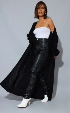 Black Maxi Knit Cardigan