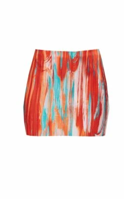Orange Teal Printed Plisse Micro Mini Skirt -Modern Wear Boutique c2f63d20ff73cb2320be0774e90543f7cd170d5d cnd9332 6
