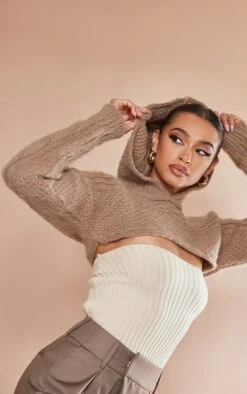 Mocha Hooded Extreme Crop Sleeves -Modern Wear Boutique c8adeadf59e52b0cb2fd3e87e448babd202e81b2 cnb6145 4