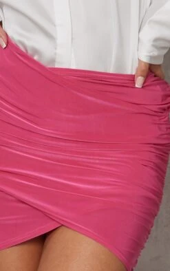Bright Pink Slinky Ruched Wrap Over Mini Skirt 10 Bright Pink Slinky Ruched Wrap Over Mini Skirt -Modern Wear Boutique cc271f4cb194bee67b0c041d57e6e7622bf3e2eb cnb6246 5