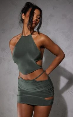 Khaki Slinky Cut Out Strappy Mini Skirt -Modern Wear Boutique cdb5667a3ca11021ca1ae0d5ad0d45caa8bfa873 cnb5507 4