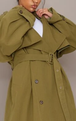 Khaki Woven Hooded Oversized Trench Coat -Modern Wear Boutique cec0a0a1a6edfc0961cfdac5d2d3eb8de0299dcd cmv3638 5