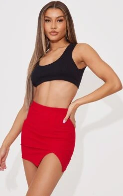 Red Split Front Mini Skirt -Modern Wear Boutique cfa5e645c108b7e942749f913ed69a35964b8e30 cmw0798 4