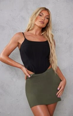 Khaki Stretch Woven Basic High Rise Micro Mini Skirt 9 Khaki Stretch Woven Basic High Rise Micro Mini Skirt -Modern Wear Boutique d028579fbe208e435cbad7f11f5a3365dc497074 cnd6722 4