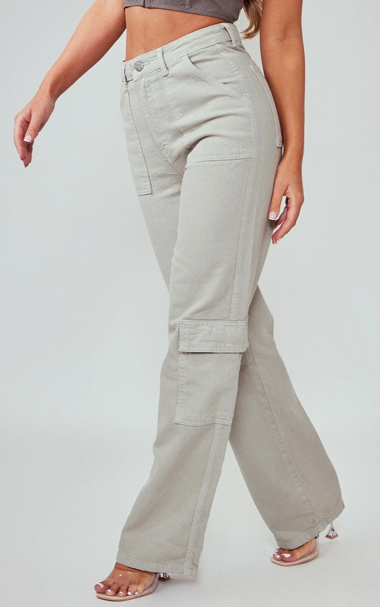 RENEW Grey Cargo Pocket Baggy Wide Leg Jeans 3 RENEW Grey Cargo Pocket Baggy Wide Leg Jeans - Image 3