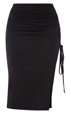 Black Jersey Ruched Side Midi Skirt -Modern Wear Boutique d216a2ef932f7d22b1cdcbbb4f508b787ffb4eeb cna7075 5
