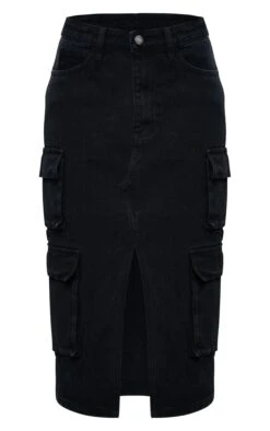 Washed Black Cargo Pocket Front Split Denim Midi Skirt 9 Washed Black Cargo Pocket Front Split Denim Midi Skirt -Modern Wear Boutique d47261e6f08498a46737d876e8820a957558458d cnb8277 5