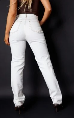 Off White Contrast Stitch Long Leg Straight Jeans -Modern Wear Boutique d4aec44b12fdaae244a5340ccf9ca9277595ee1a cmk8867 3