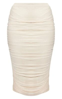 Champagne Mesh Ruched Midi Skirt -Modern Wear Boutique d6f18f20504bb60e21250004d69389ca06be3f19 cnb2340 5