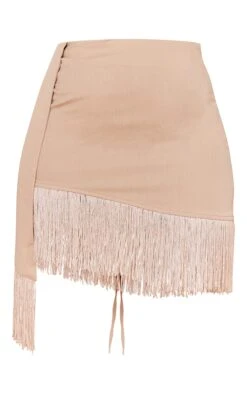 Sand Woven Fringe Hem Drape Front Mini Skirt -Modern Wear Boutique d758c2e6c80fc9e807ab2b544bd1daebe7b789e3 cmw6277 6