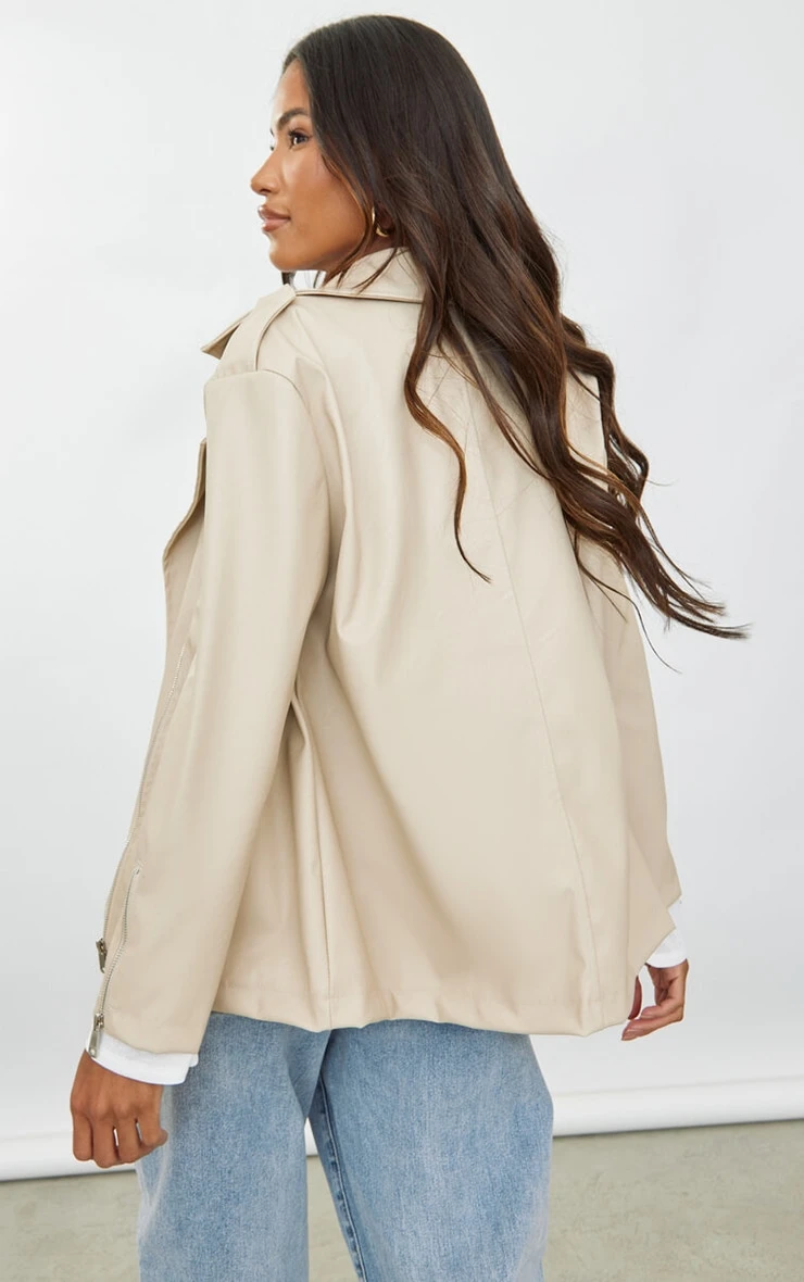 Stone Oversized Biker Jacket 2 Stone Oversized Biker Jacket - Image 2