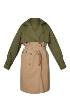 Khaki Contrast Oversized Belted Midi Trench -Modern Wear Boutique e03c505f6420a376a81efdb41a43a86e8ba5aade cmp4223 5