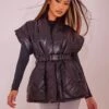 Black Belted Diamond Quilted Gilet