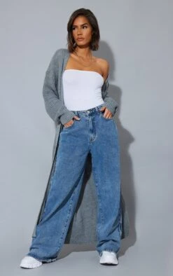 Light Grey Maxi Knit Cardigan