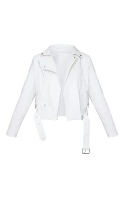 White Faux Leather Regular Fit Belted Biker Jacket -Modern Wear Boutique e3859420910b5d3e7166a5e5610358467ef306bc cms3799 5