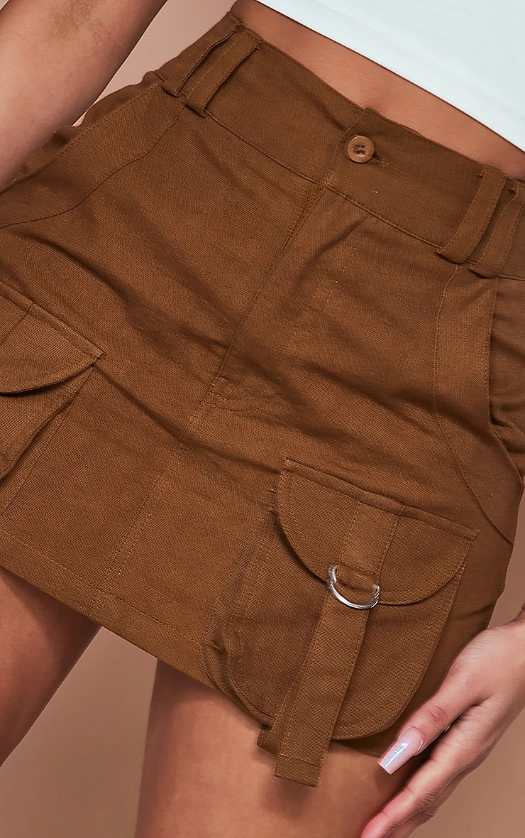 Espresso Cargo Pocket Detail Micro Mini Skirt 5 Espresso Cargo Pocket Detail Micro Mini Skirt - Image 5