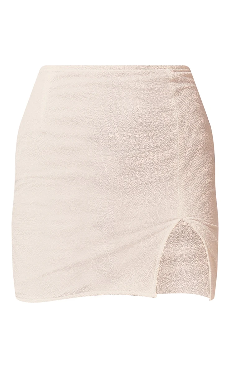 White Textured Woven Split Leg Mini Skirt 6 White Textured Woven Split Leg Mini Skirt - Image 6