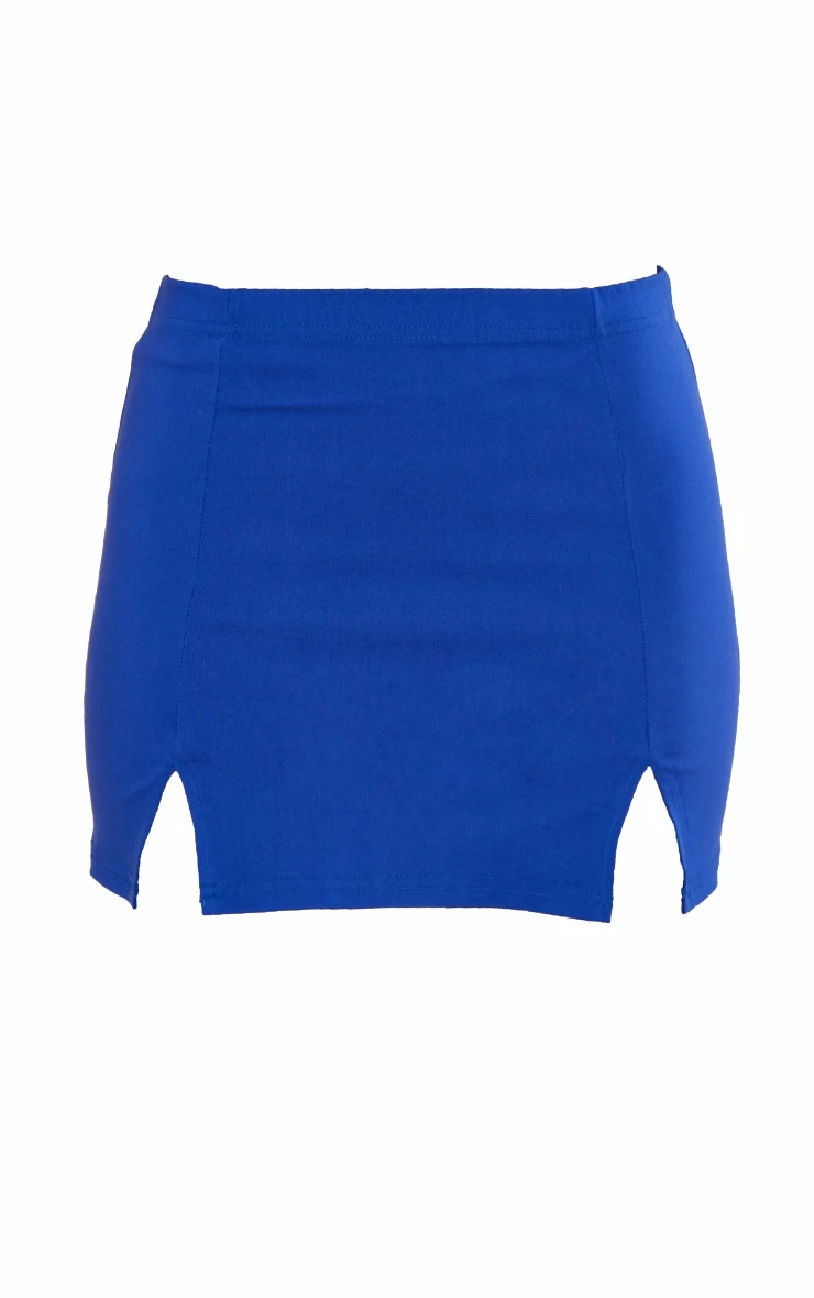 Cobalt Stretch Woven Thigh Split Detail Mini Skirt 6 Cobalt Stretch Woven Thigh Split Detail Mini Skirt - Image 6