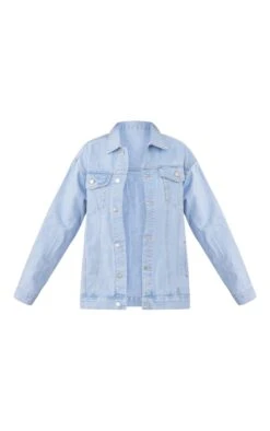 PRETTYLITTLETHING Light Blue Wash Oversized Boyfriend Denim Jacket -Modern Wear Boutique ebd61834192614e678a8acae43c8c30ebe26809f cmk8838 5