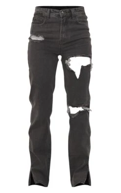 Washed Grey Ripped Split Hem Jeans -Modern Wear Boutique ef8c7a824fcb01d086815b75c4b0423231649baa cmo8271 5