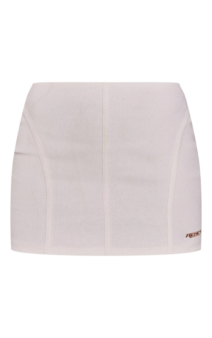 RENEW Cream Rib Seem Detail Mini Skirt 7 RENEW Cream Rib Seem Detail Mini Skirt - Image 7