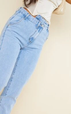 Light Blue Wash Asymmetric Waistband Long Straight Leg Jeans 10 Light Blue Wash Asymmetric Waistband Long Straight Leg Jeans -Modern Wear Boutique f70784986800fc1d5937b6da8f7fbda34cbb2a95 cmg4553 4