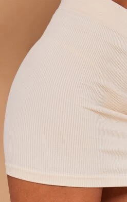 Basic Ecru Structured Contour Rib Mini Skirt -Modern Wear Boutique f854bd1279025341ea2e7c3471597cc88da235d5 cmw1359 5