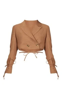 Rust Textured Look Tie Detail Cropped Blazer -Modern Wear Boutique fa3812b7a50e5263185a4a4e14afd9b53a6f4461 cmz3423 5