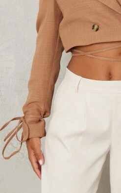 Rust Textured Look Tie Detail Cropped Blazer -Modern Wear Boutique fc59711ec0e5a4e6199367a8aa560b153a253892 cmz3423 4