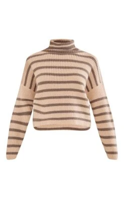 Khaki Stripe Knitted Roll Neck Jumper -Modern Wear Boutique fea7ff64b472dd44431c84ced006c202a8ebfd52 cnc0959 5